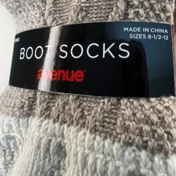 AVENUE BODY Diamond Socks 2 Pk - beige & brown dress socks ~ plus size 8 1/2 ~12 - Picture 6 of 9